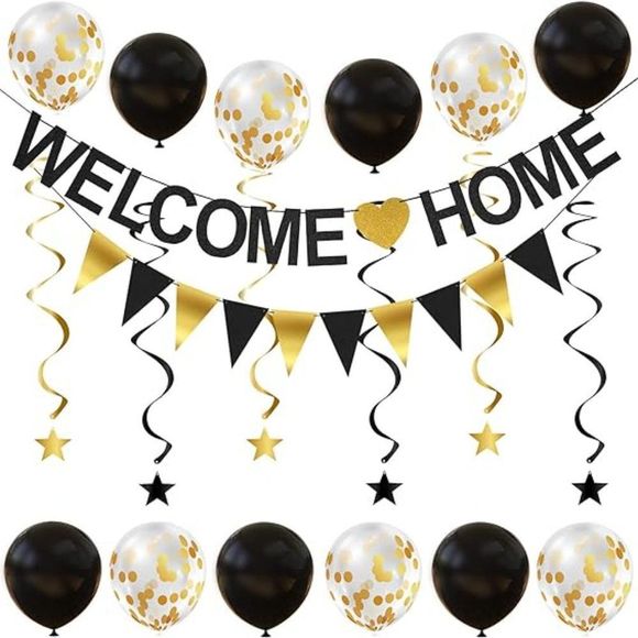 Welcome Home Banner Decorations with Welcome Home Sign - Picture 1 of 3